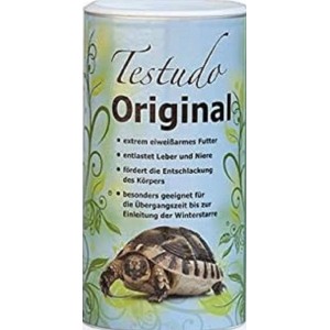Dose Agrobs Testudo Original Landschildkrötenfutter 500g mit Schildkröte und Produktinformationen.