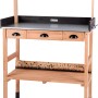 WONDERMAKE Pflanztisch Kirschbaumholz mit 3 Schubladen, Ablage und Haken.