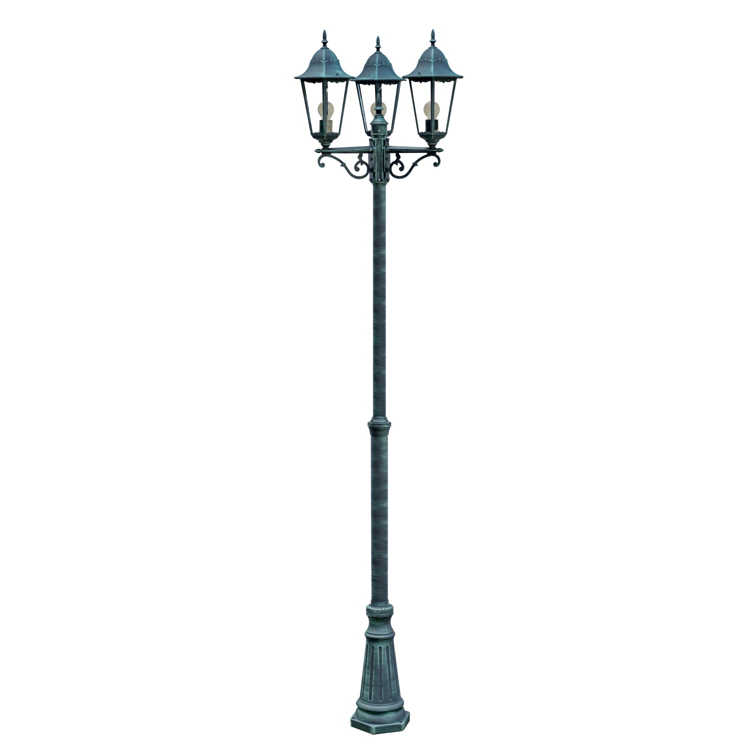 DELUKE Kandelaber ANNA Aluminium Grün-Schwarz 220x58x58cm Außenwegeleuchte Hof Garten Laterne