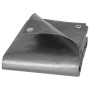 Graue WOLTU Abdeckplane 5x5 m, wasserdicht, 180 g/m² PE-Gewebe mit Ösen.