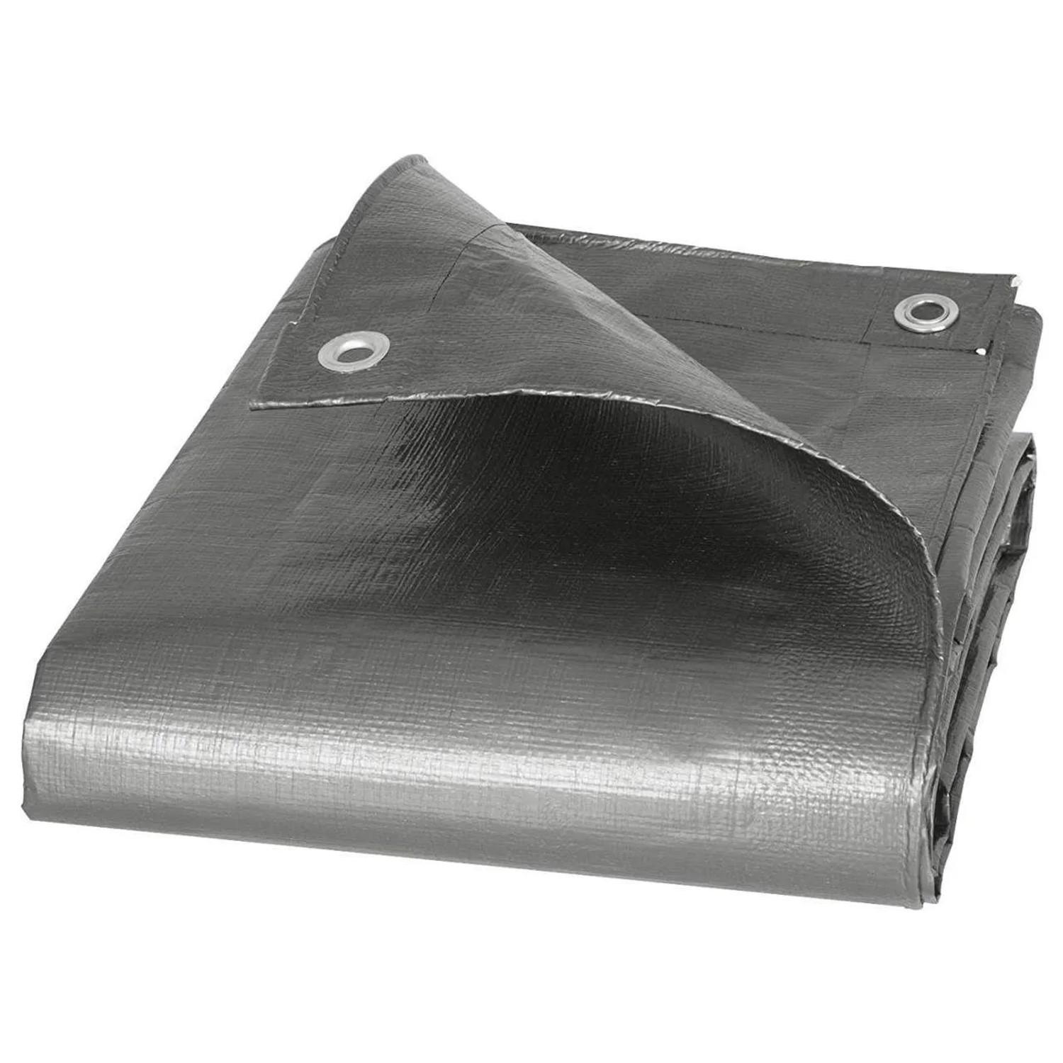 Graue WOLTU Abdeckplane 5x5 m, wasserdicht, 180 g/m² PE-Gewebe mit Ösen.