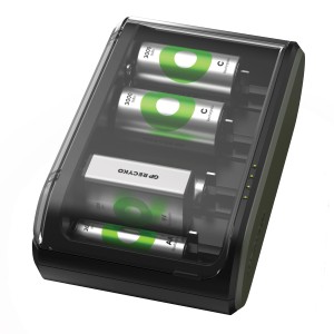 GP Akku-Ladegerät Universal B631 für AA, AAA, C, D und 9V Akkus.