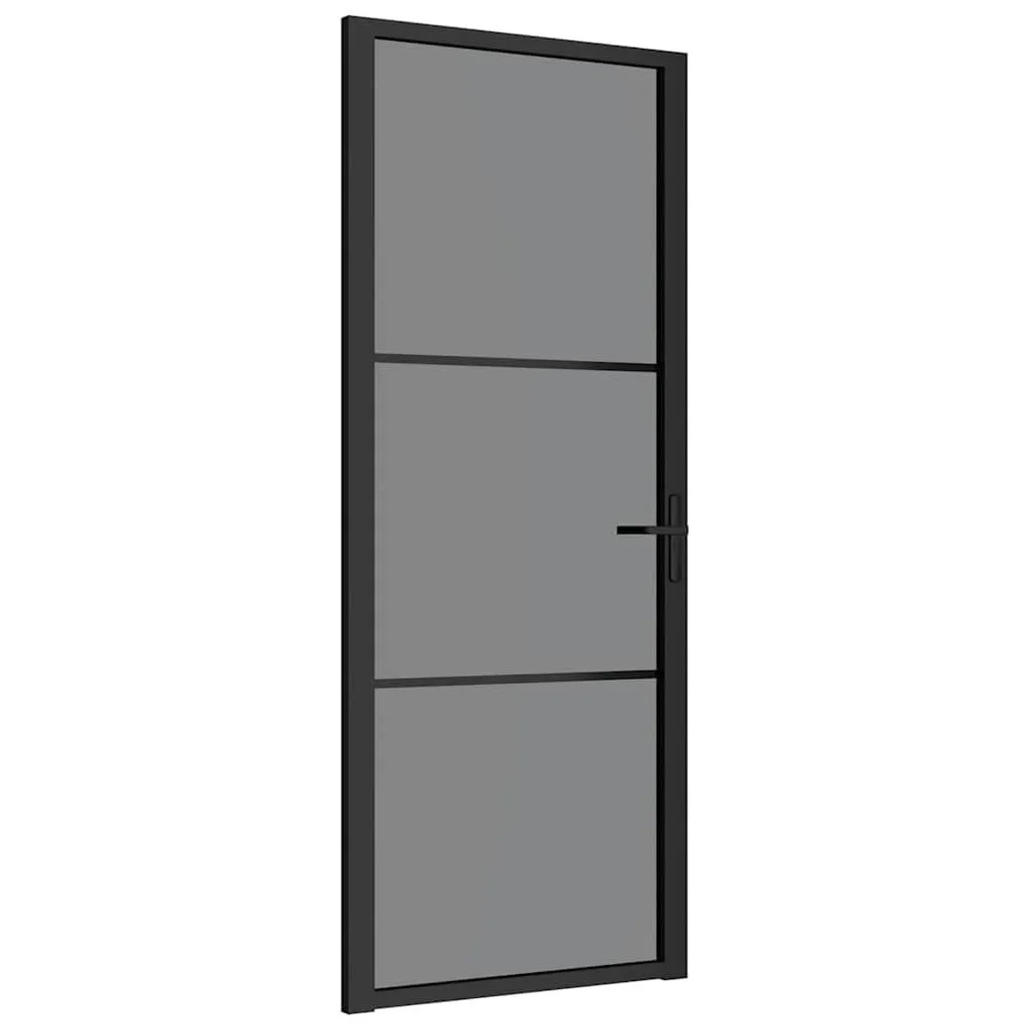 vidaXL Innentür 83x201,5 cm Schwarz ESG-Glas und Aluminium 350561