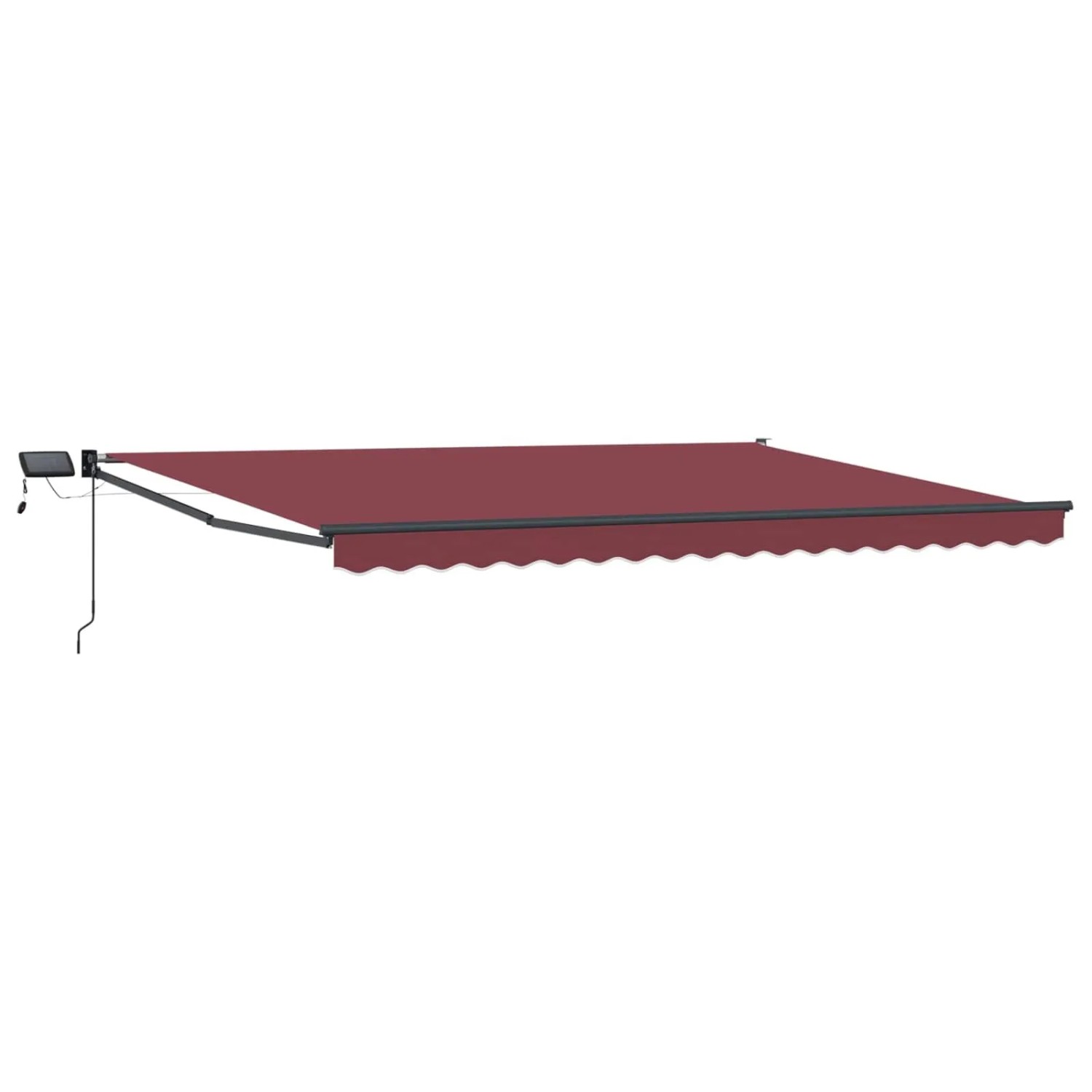 vidaXL Manuelle Gelenkarmmarkise mit LEDs Bordeauxrot 4,5 x 3 m 3419479