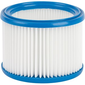 Bosch Faltenfilter für Nass-/Trockensauger, Zubehör für Staubsauger, weiße Filter mit blauem Rand.