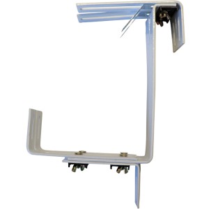 Weißer Siena Garden Blumenkastenhalter Gigant, verstellbar für Geländer und Mauern.