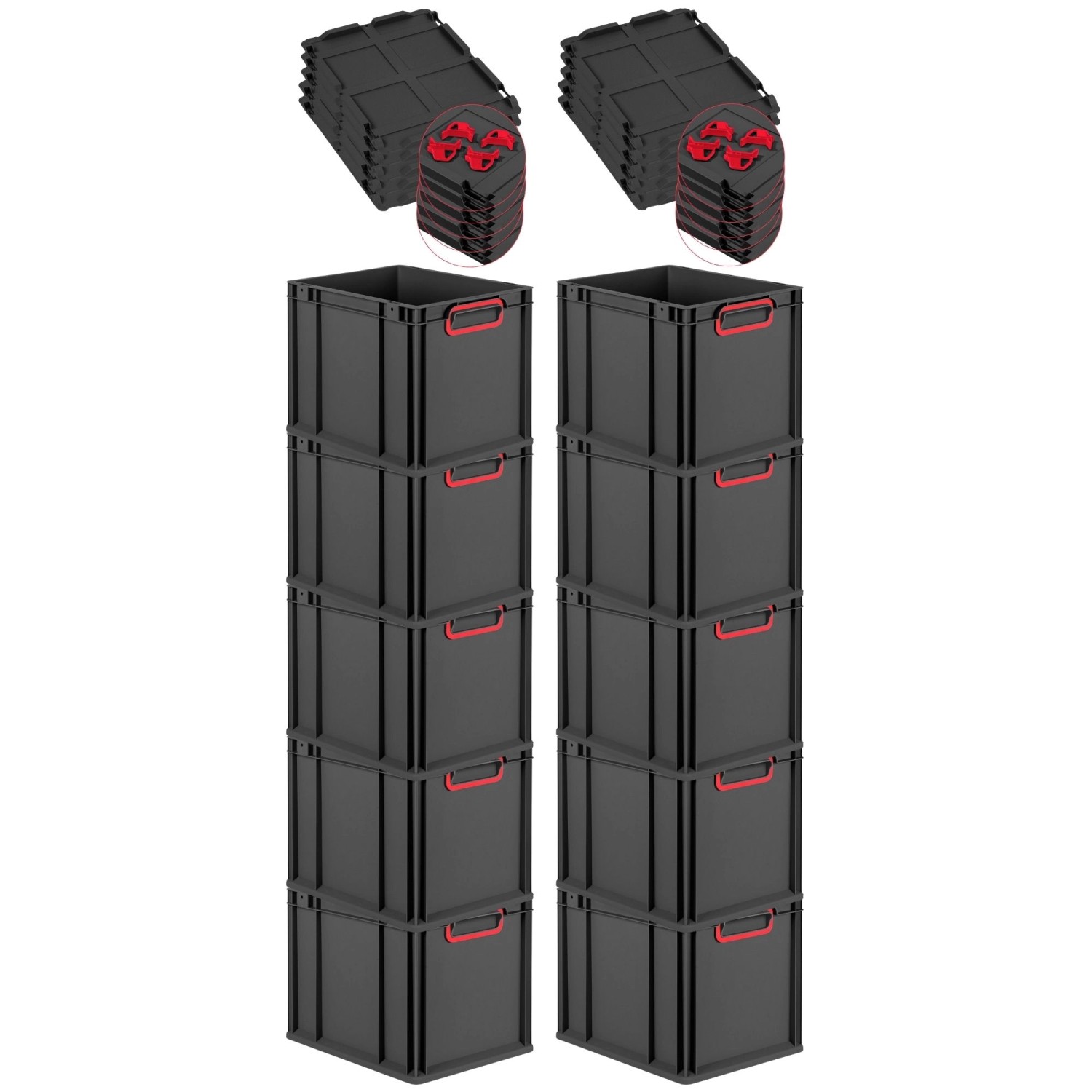 PROREGAL SparSet 10x Eurobox Nextgen Color Mit Auflagedeckel HxBxT 32x30x40 günstig online kaufen