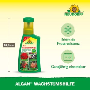 Neudorff Algan Wachstumshilfe, 250ml Flasche für Bodenverbesserung und Pflanzenstärkung.