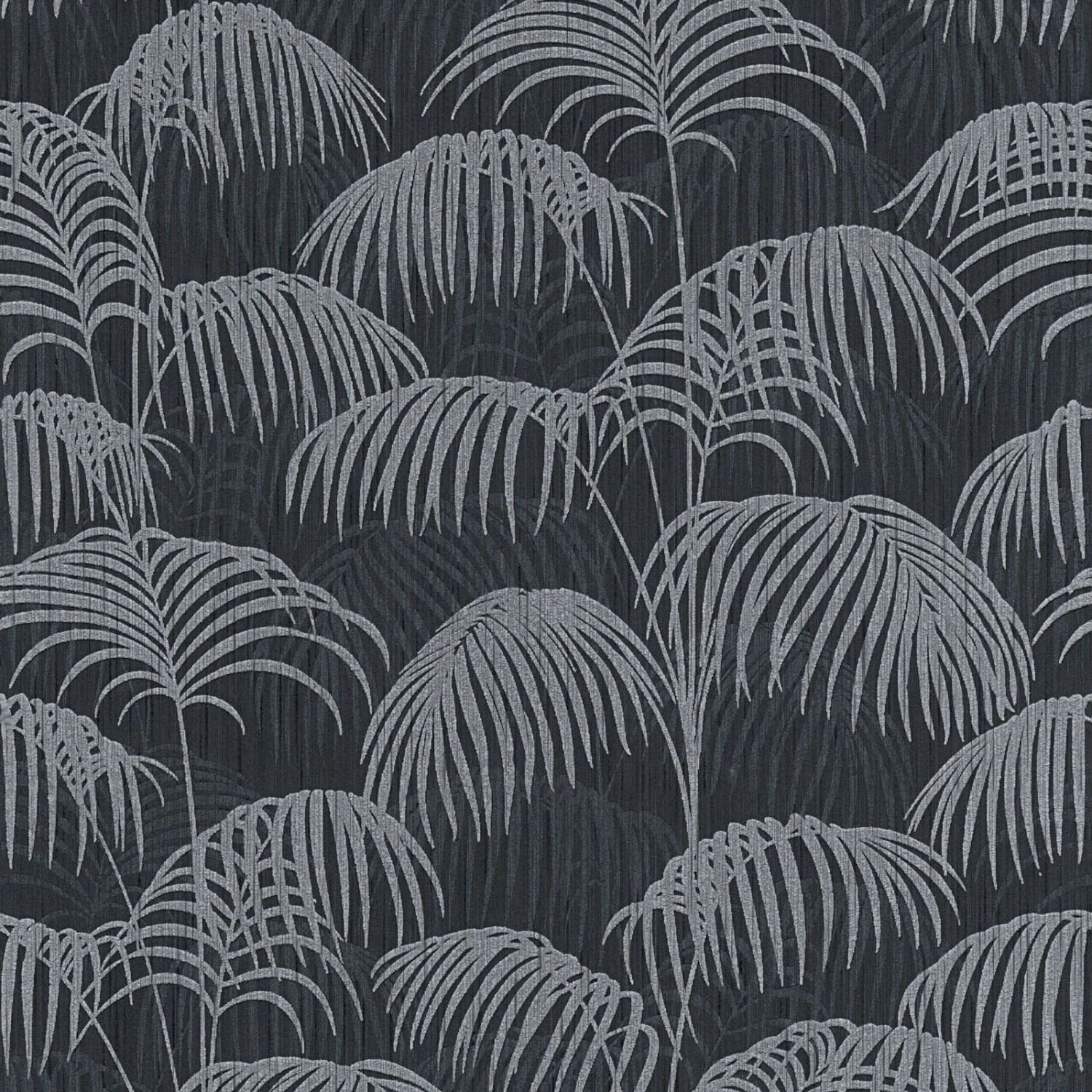 Bricoflor Elegante Tapete mit Farn Design Graue Vlies Textiltapete mit Palmenblätter Muster Textil Vliestapete mit Palme