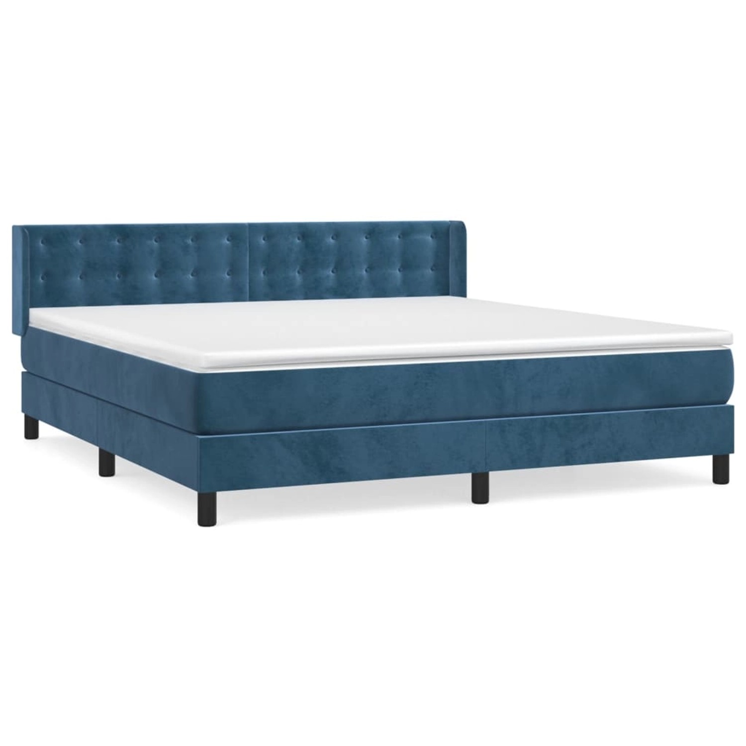 vidaXL Boxspringbett mit Matratze Dunkelblau 160x200 cm Samt 3131211 günstig online kaufen
