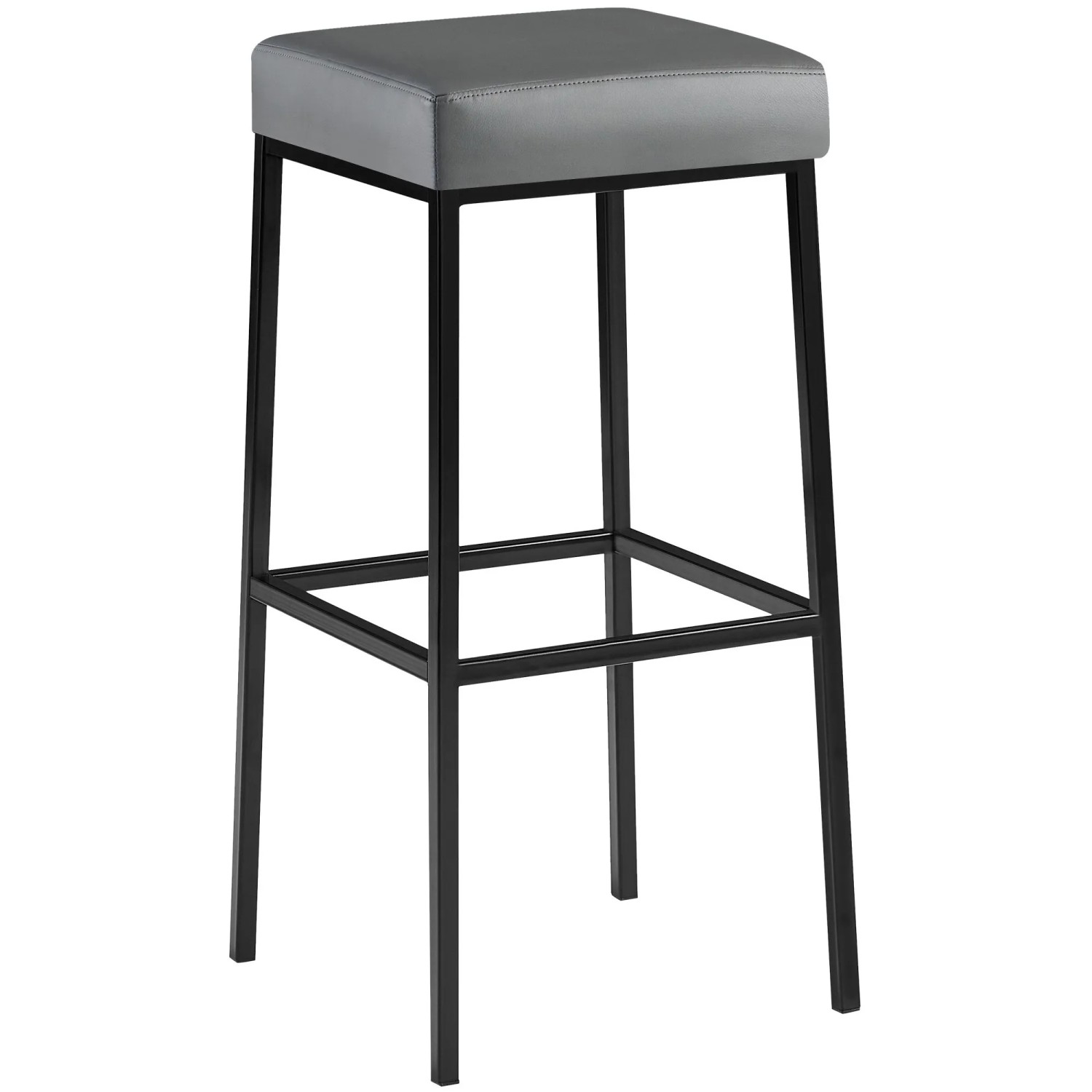 DELUKE Barhocker BIDAN Kunstleder Grau 37x37x83cm Barstuhl Mit Lehne Tresenhocker Tresenstuhl