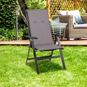 Beo Sitzauflage Tanana, 4er-Set, hellgrau für Hochlehner-Gartenstühle.