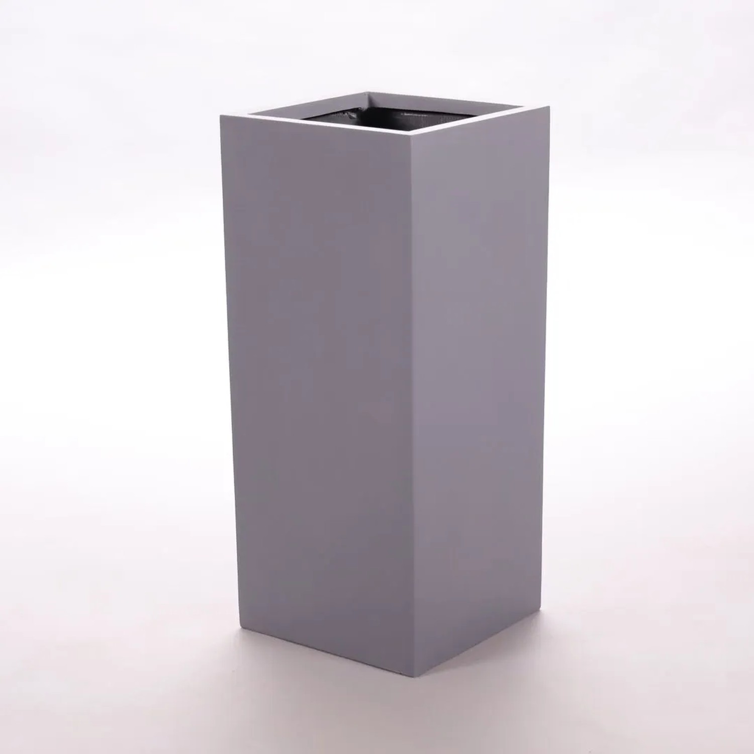 Grauer, hoher Elegant Einrichten Pflanzkübel Säule aus Fiberglas, 30x30x90 cm.