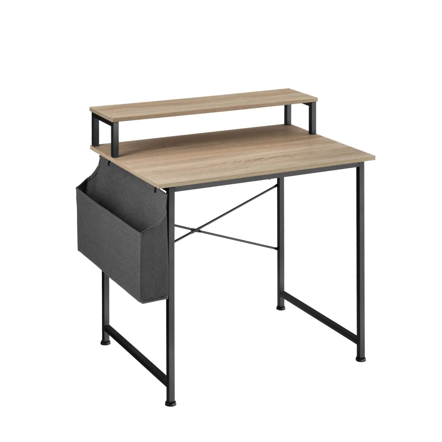 Tectake Schreibtisch Everett Industrial Style Holz und Stahl  55 x 80 x 90 cm Industrial Holz Hell  Eiche Sonoma