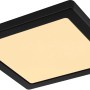 Schwarze, quadratische LED-Deckenleuchte Lasse von Globo, 217x217x17 mm.