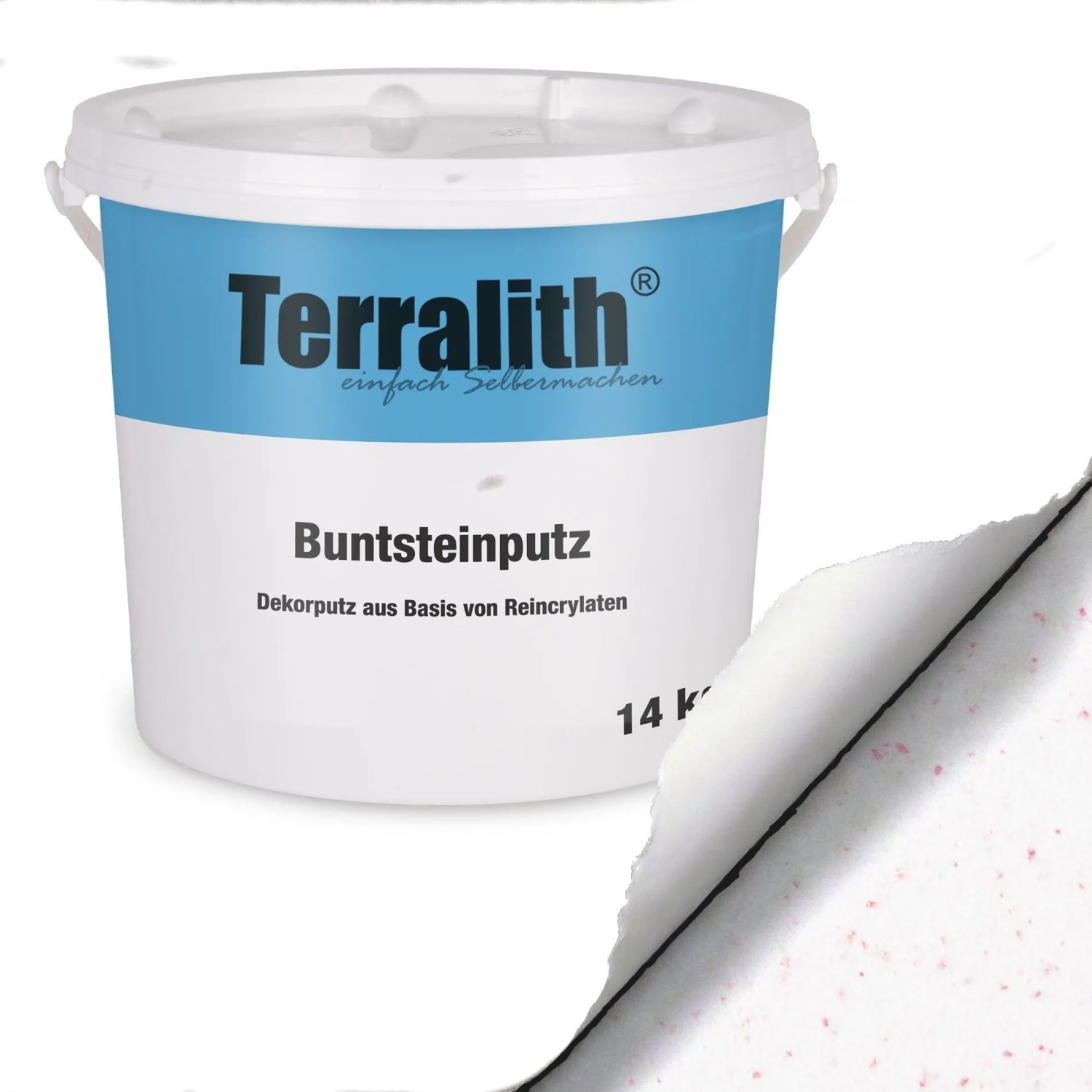 Terralith Buntsteinputz Mosaikputz 1mm 14 kg BSP1121 Weiss Rosa