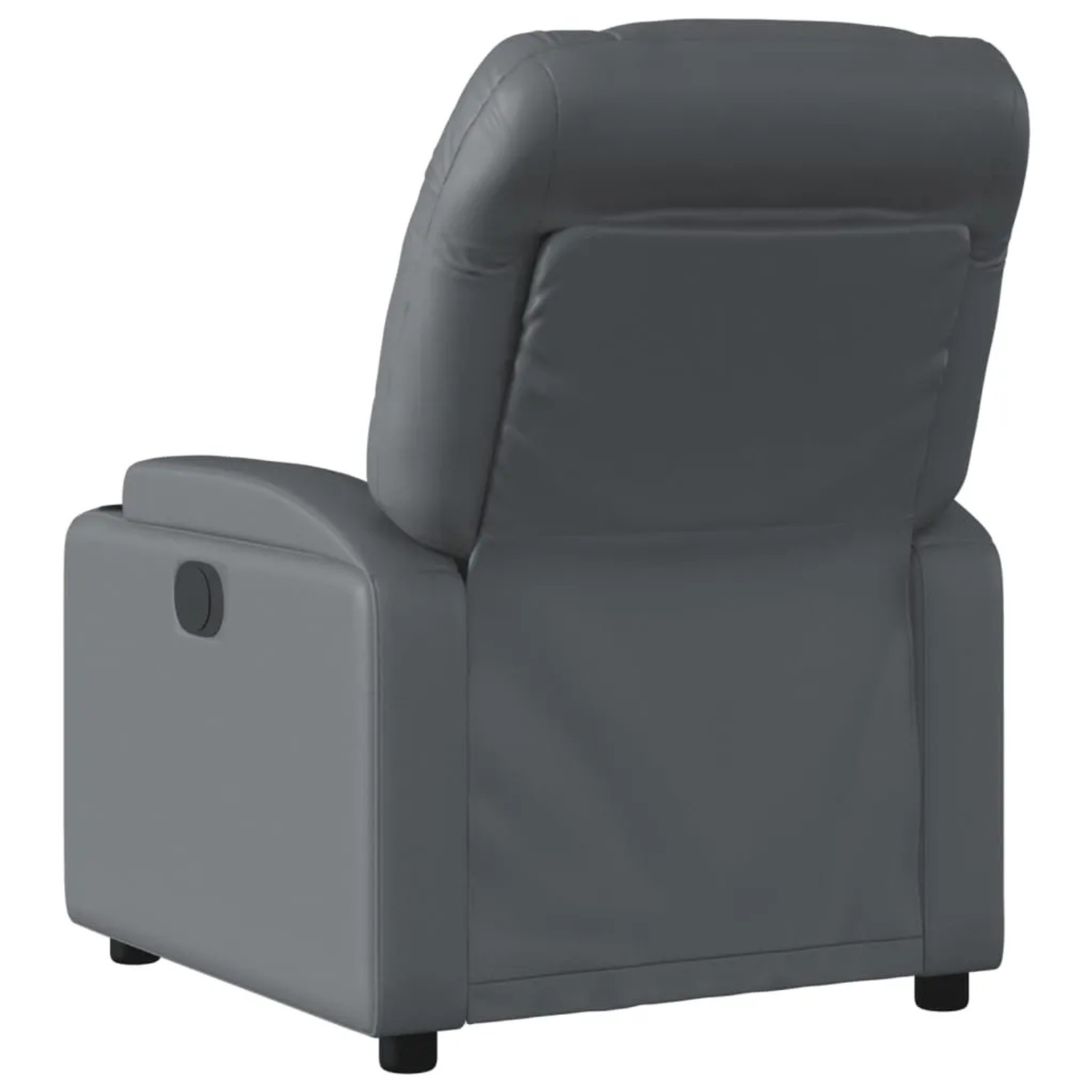Grauer vidaXL Massagesessel elektrisch, Rückansicht. Relaxsessel mit Kunstlederbezug.
