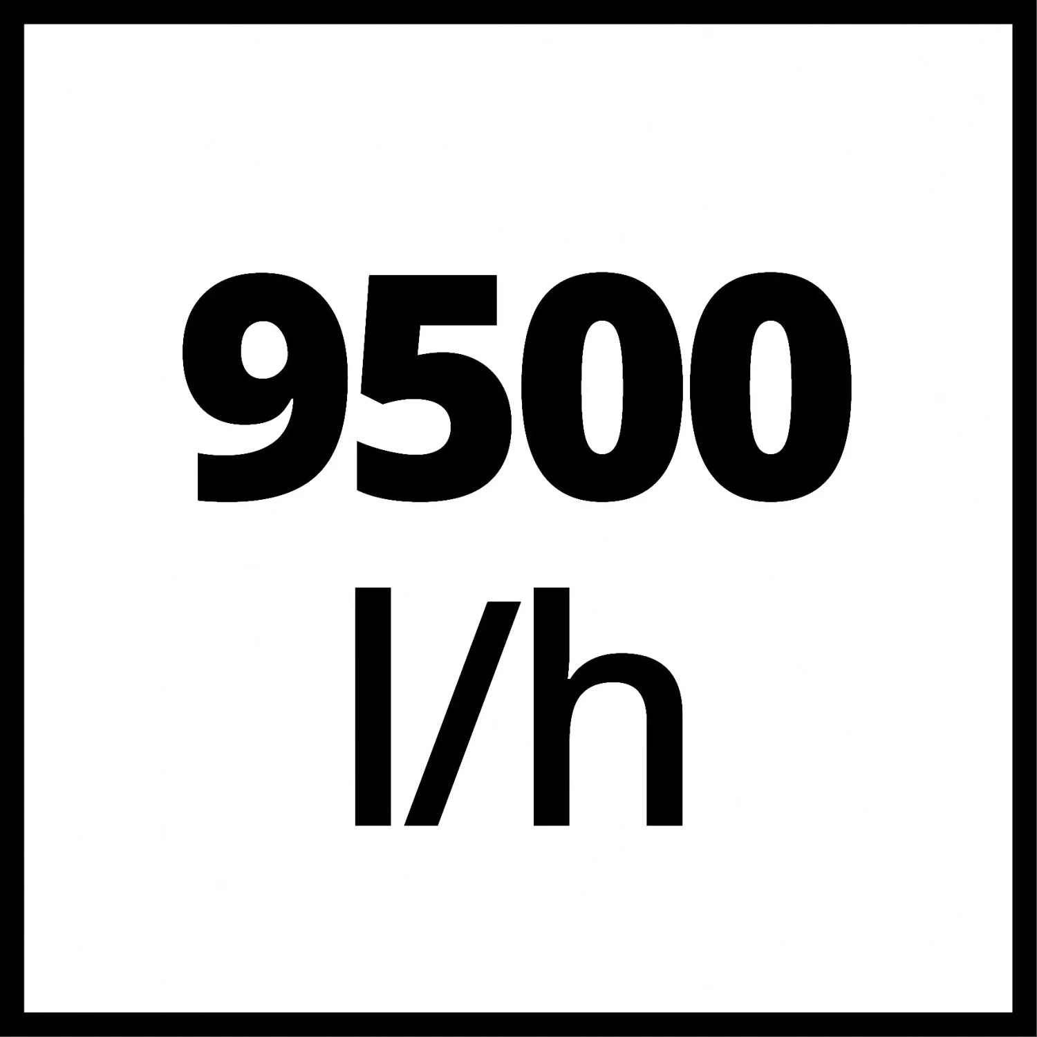 Symbol: Fördermenge der Einhell Klarwasserpumpe GE-SP 4095 N-A LL ECO: 9500 l/h.
