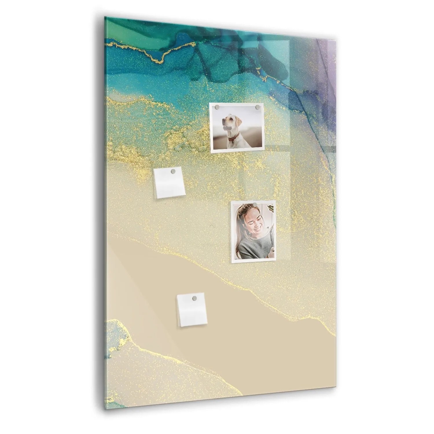 Tulup Magnettafel Glas Bunter Marmor 70x100 cm Magnettafel Zum Schreiben Schwarzer Marker Magnettafel Flur Glas