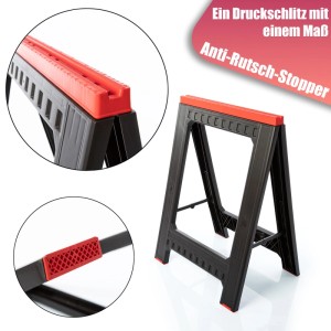BigDean Unterstellbock Arbeitsbock Klappbock Stützbock Sägebock Gerüstbock Tischbock Montagebock Klappbar Tragkraft 175kg Rutschfeste Füße Aus