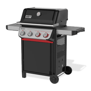Schwarzer Weber Gasgrill E-425 GBS Spirit 2025 mit 4 Brennern und Sear Boost Funktion.