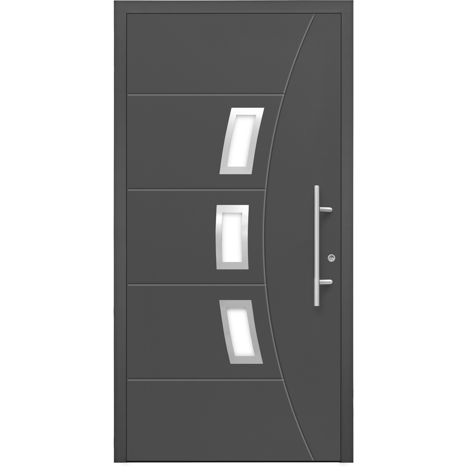 Aluminium-Haustür Moderno M320/B 110 x 210 cm Anthrazit Metallic Anschlag Rechts