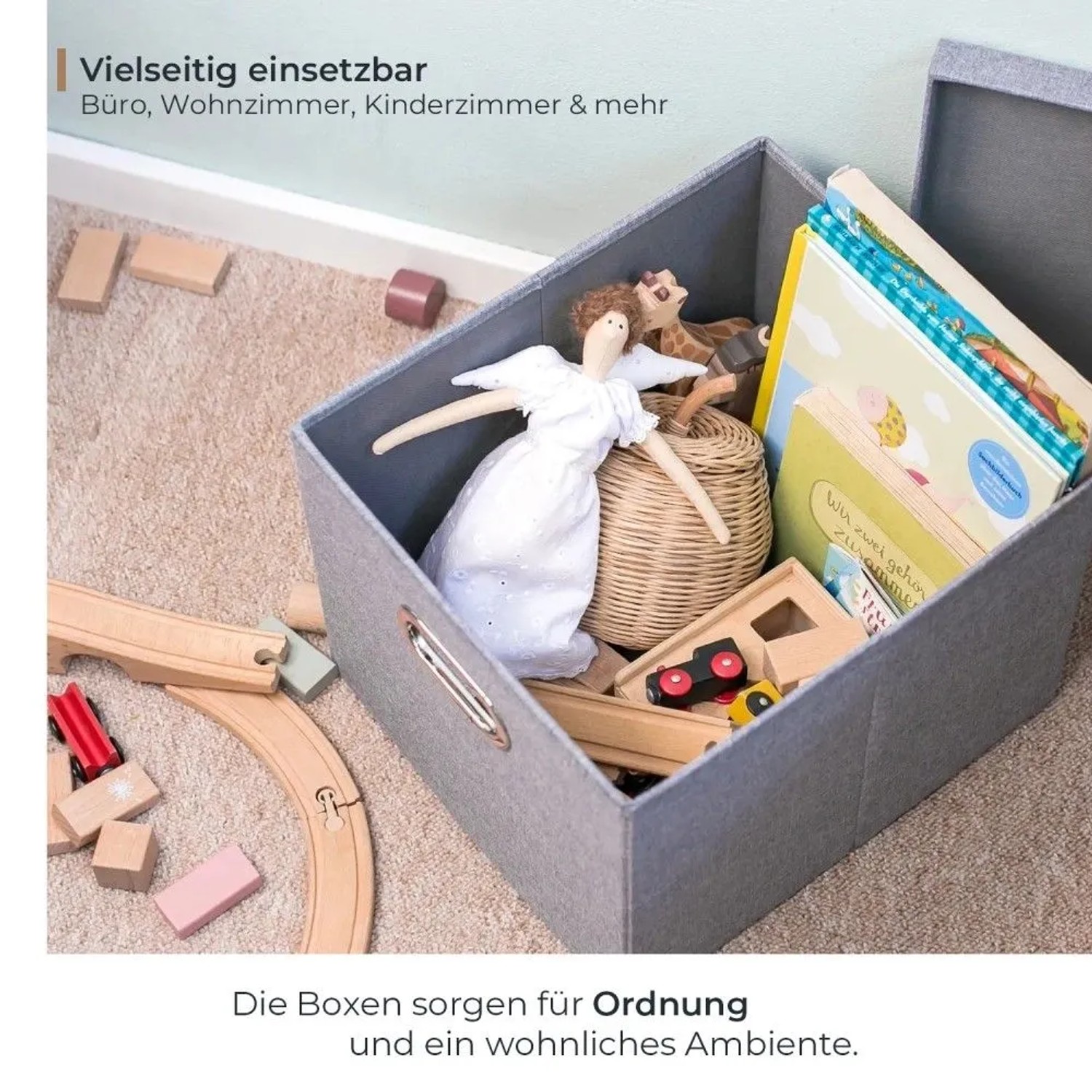 HMF 250473-12 Aufbewahrungsbox Deckel DIN A4 Hängeregister Kallax 33 x 37 x 28 cm
