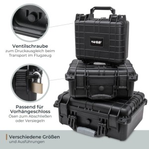HMF ODK100 Outdoor Foto Kamerakoffer Transportkoffer Rasterschaumstoff 23 x 19 x 11 cm