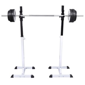 vidaXL Kniebeugen und Langhantelständer mit Hantel-Set 60,5 kg 275349
