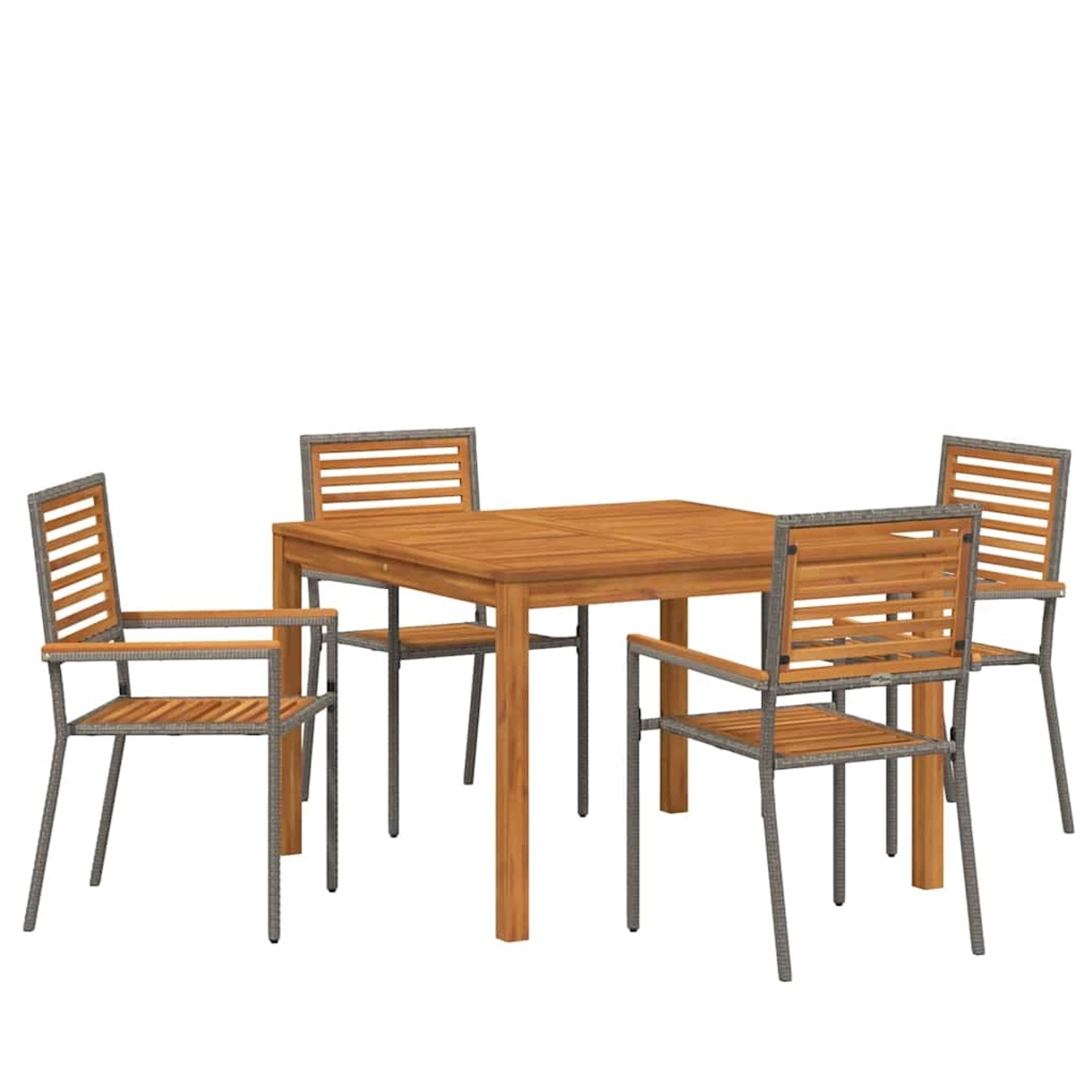 vidaXL Garten Essgruppe 5-Tlg Grau Poly Rattan 3365533 günstig online kaufen