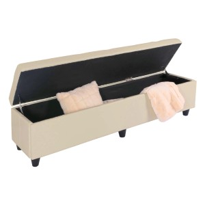 BERLINLODGE Aufbewahrungs-Truhe Lars XXL 45x180x45cm Stoff/Textil Schriftzug