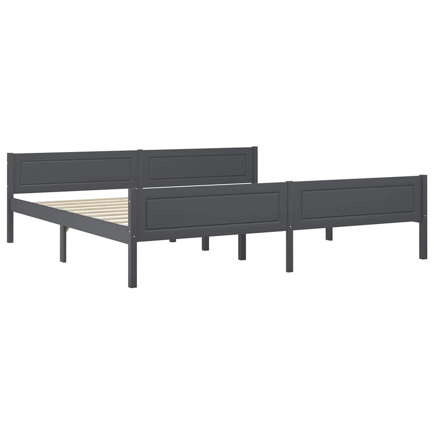 vidaXL Massivholzbett Grau Kiefer 200x200 cm649544 günstig online kaufen