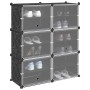 vidaXL Regalsystem mit 6 Würfeln und Türen Schwarz PP 4019576_2