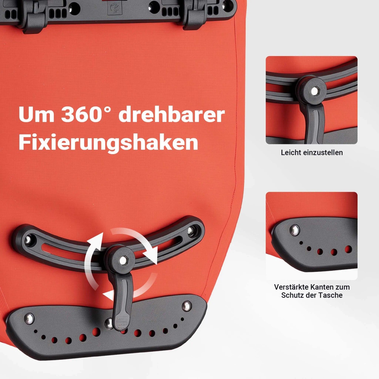 Wiltec Gepäckträgertasche Rot 28L Fahrradtasche Gepäckträger Gepäcktasche_6