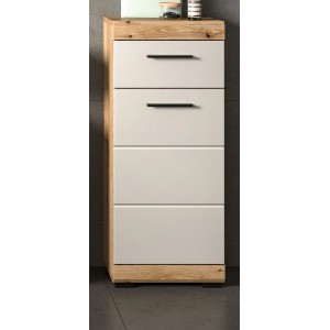 Inn.Furn Badezimmer Kommode in Sand und Eiche 37 x 88 cm Shawn