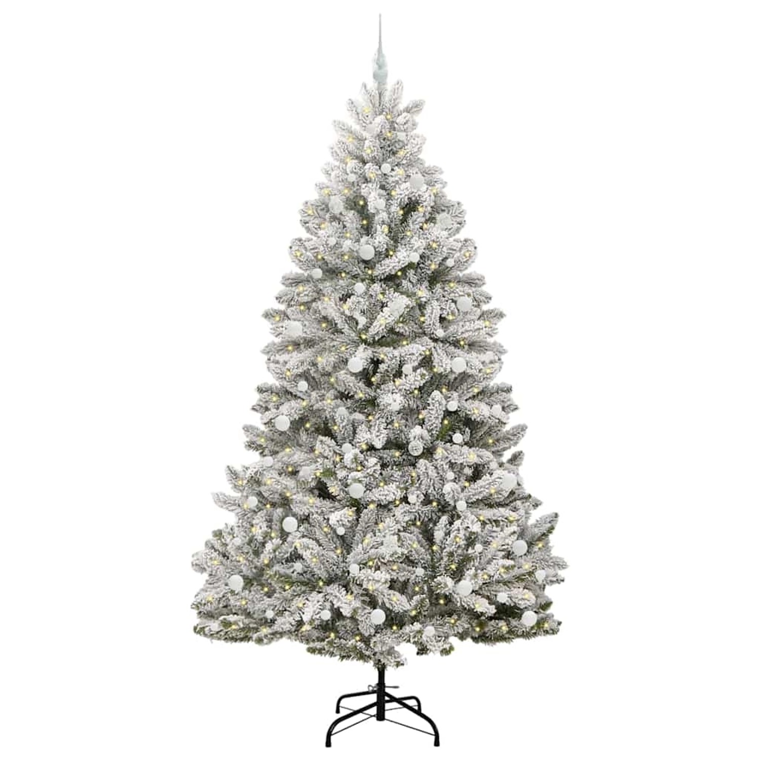 vidaXL Künstlicher Weihnachtsbaum Grün und Weiß 240 cm PVC und Metall 3395769