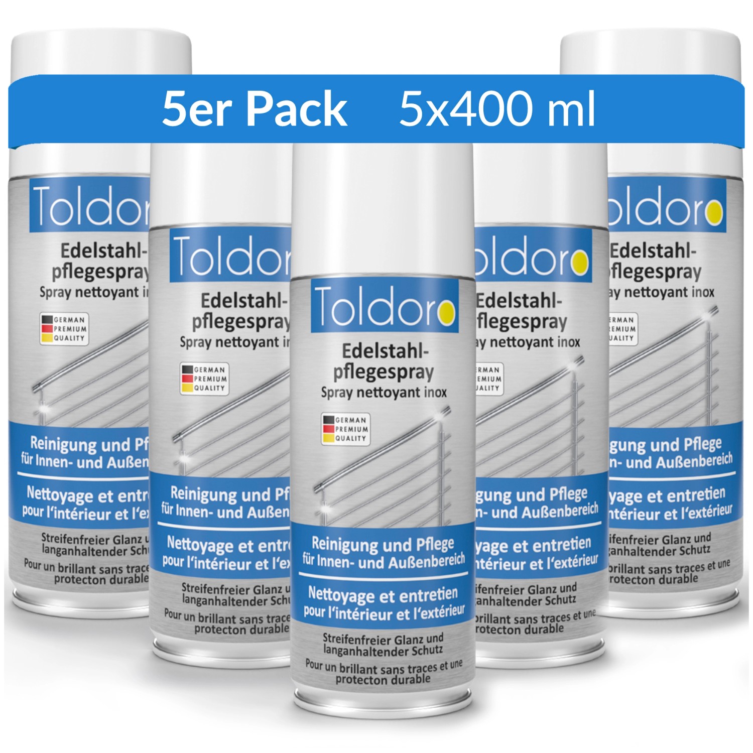 Toldoro 5x Edelstahl Pflegespray 400ml  Edelstahlreiniger für Küche oder Gr günstig online kaufen