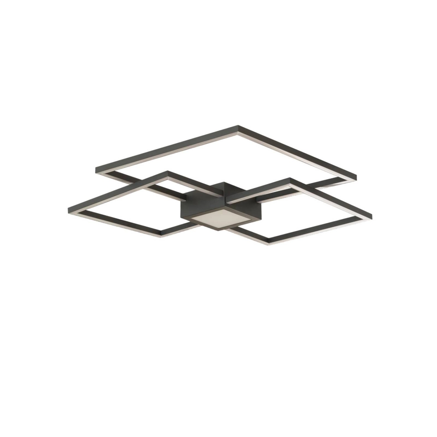 Lindby LED Deckenleuchte Duetto 8032235 Dimmbar Modern in Schwarz aus Aluminium 1-flammig Wohnzimmerleuchte