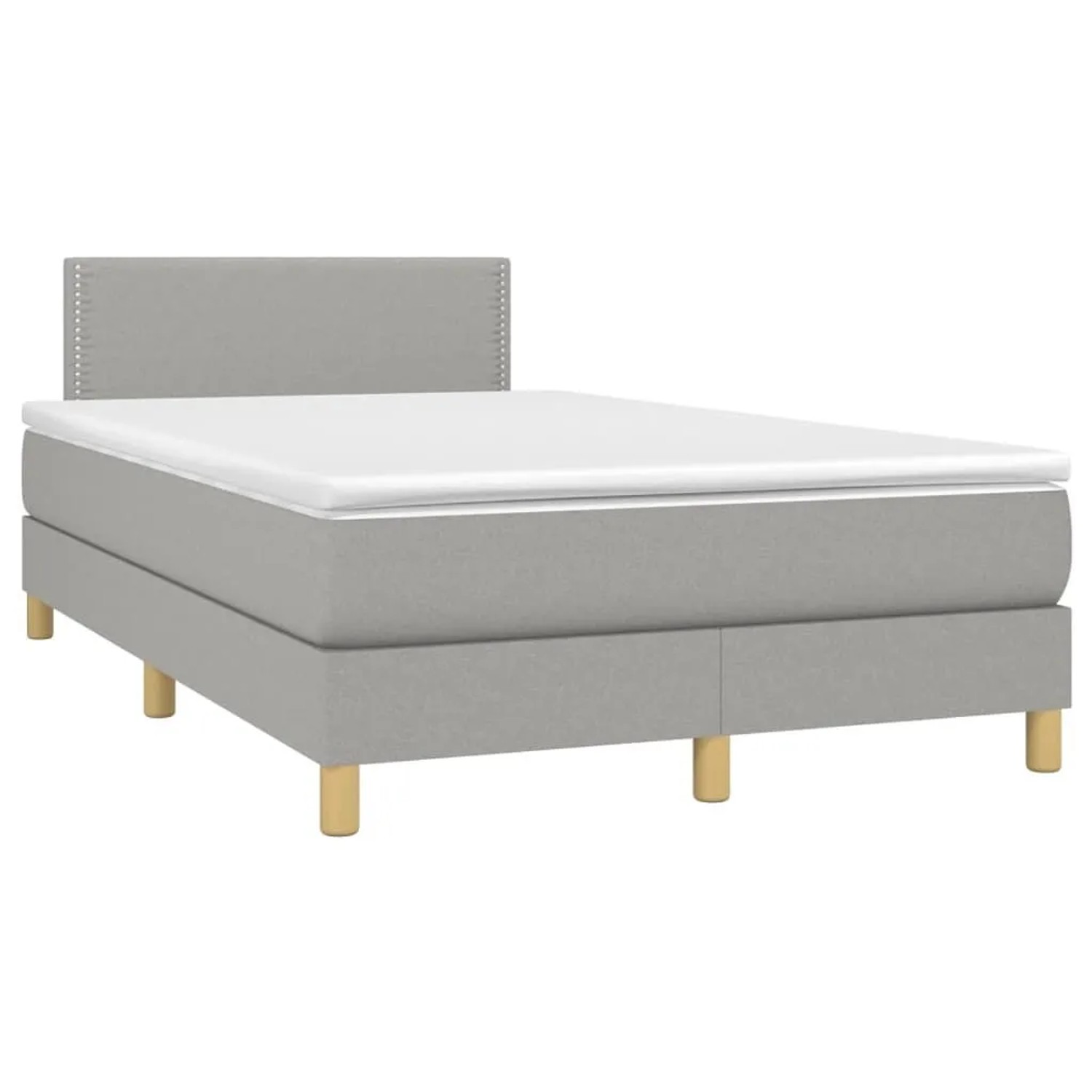 vidaXL Boxspringbett mit Matratze & LED Hellgrau 120x190 cm Stoff 3270081 günstig online kaufen