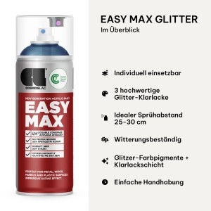 COSMOS LAC EASYMAX Sprühlack Matt mit Extrem Hoher Deckkraft Spraydosen Sprühfarbe DIY Lack RAL 5010 Enzianblau
