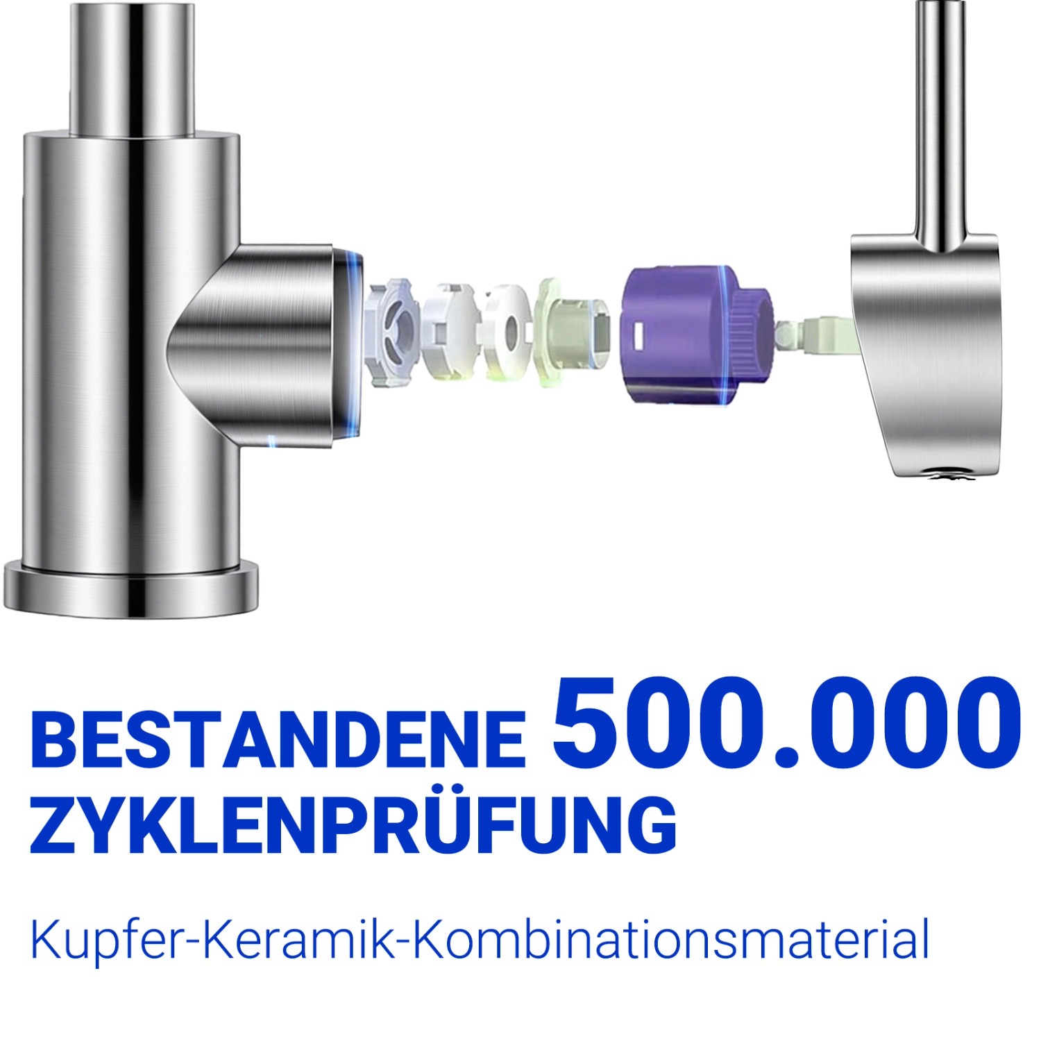 AICA Wasserhahn 360° Drehbare Wassersparende Silber Küchenarmatur Hochdruckfestes Design aus 304 Edelstahl Gefertigt Kaltes/Warmes Wasser_6