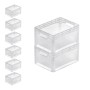 PROREGAL SuperSparSet: 8 transparente Eurobehälter LightLine, 24 Liter, mit offenem Griff. Aufbewahrungsboxen.