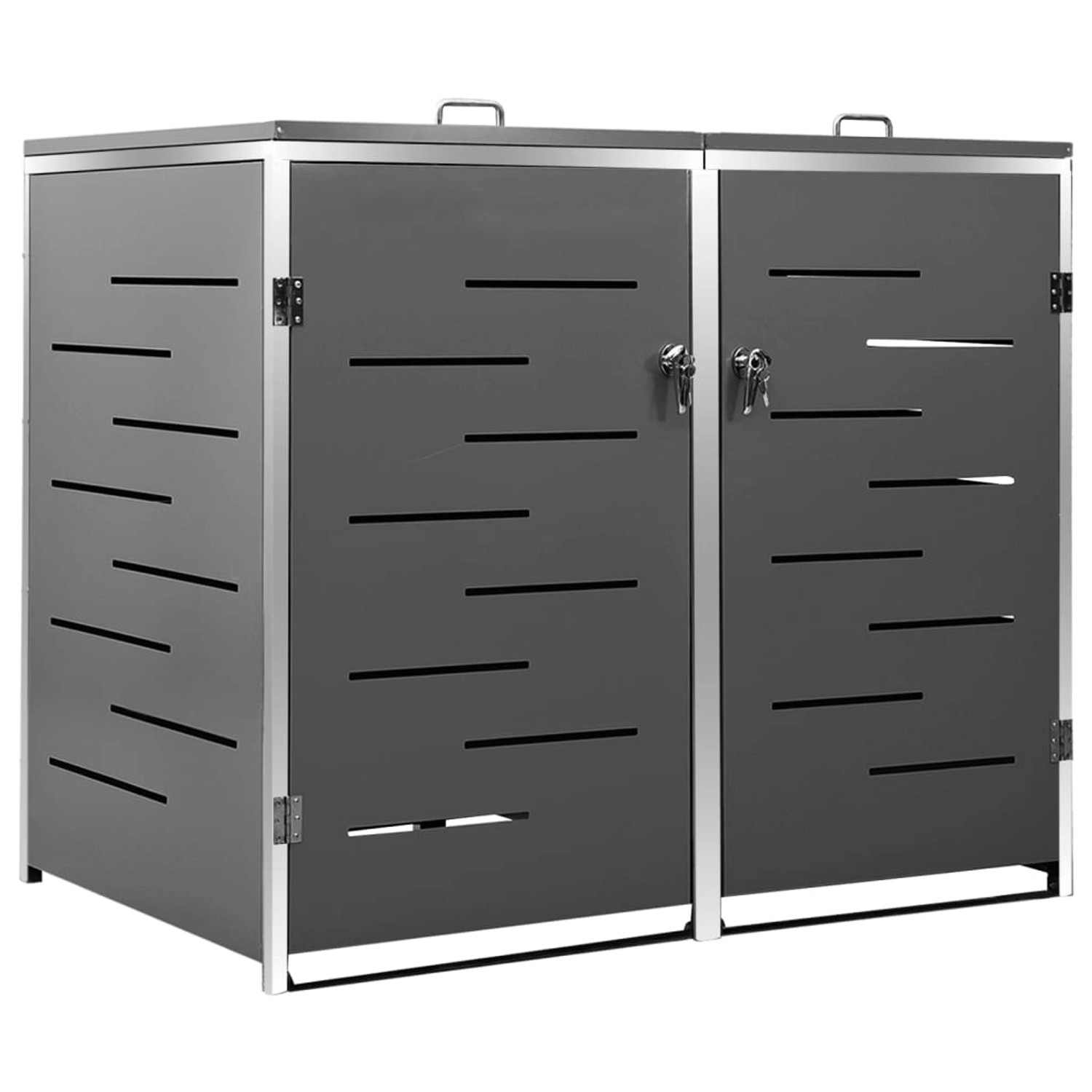 vidaXL Mülltonnenbox für 2 Tonnen Edelstahl 138x77,5x115,5 cm Edelstahl
