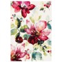 Bunter Designer Teppich mit Blumenmuster, 120x170 cm. Kurzflorteppich für Wohnräume.