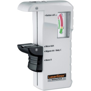 Laserliner BatteryCheck Batterietester für AA, AAA, C, D, E-Block und Knopfzellen.