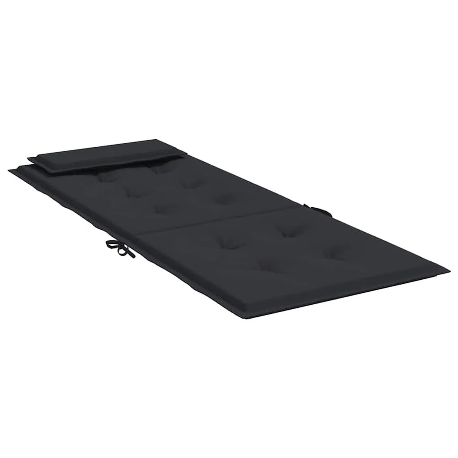 Schwarze vidaXL Hochlehner-Auflage (4 Stk.) aus Oxford-Gewebe mit Kopfpolster.