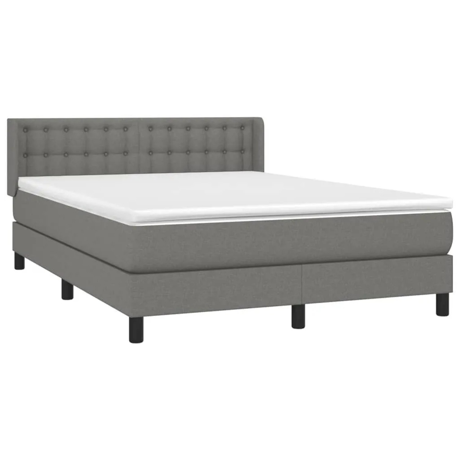 vidaXL Boxspringbett mit Matratze Dunkelgrau 140x190 cm Stoff 3130026 günstig online kaufen