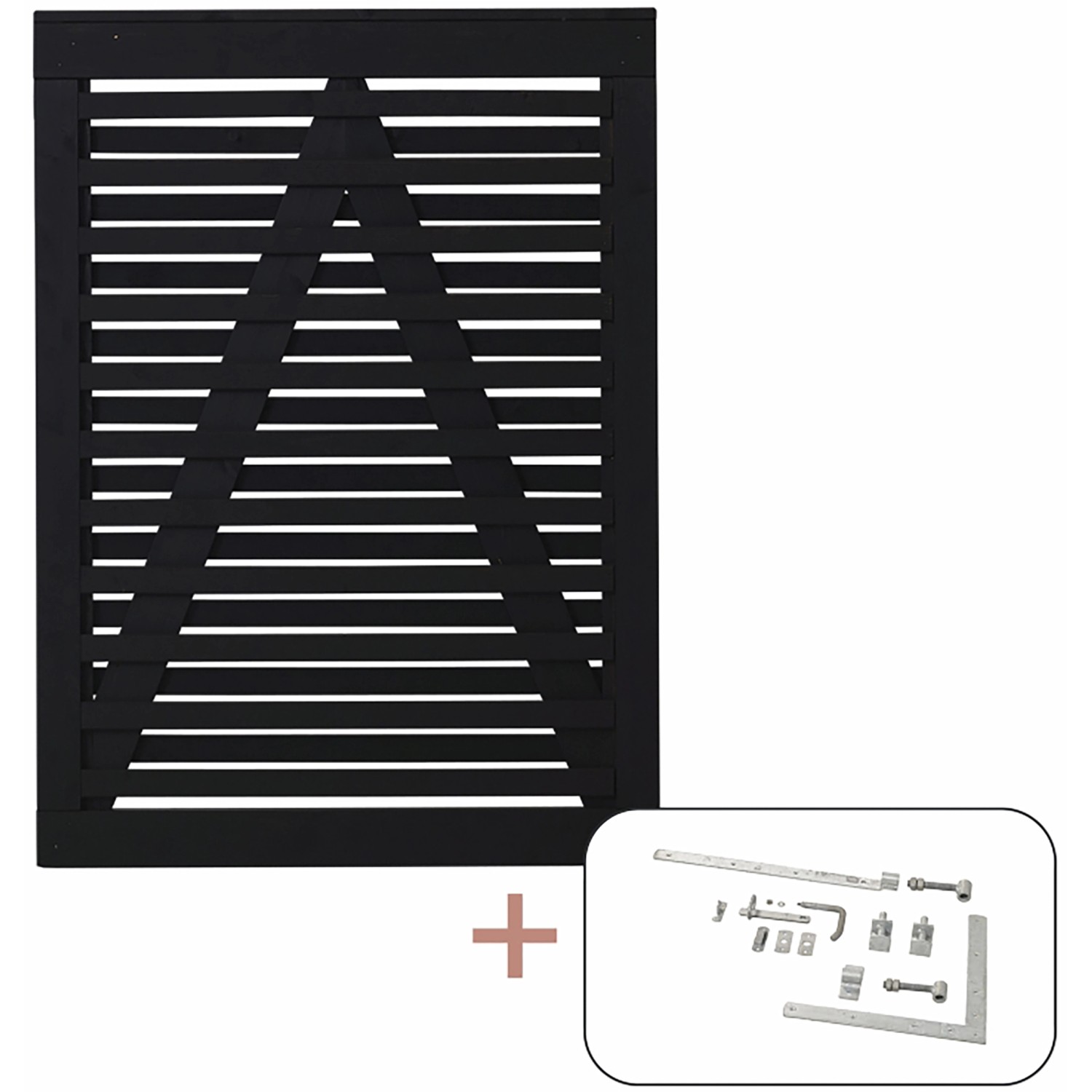 Einzeltor Osaka Nadelholz Schwarz 100 cm x 136 cm günstig online kaufen