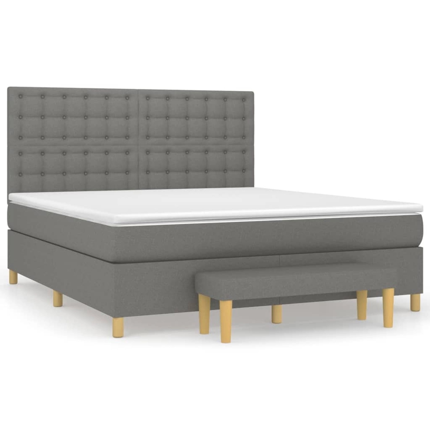 vidaXL Boxspringbett Boxspringbett mit Matratze Schwarz 160x200 cm Stoff Be günstig online kaufen