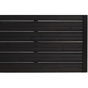 Anthrazitfarbenes Sichtschutzzaun-Element Soho, 180x90 cm, aus lackiertem Holz mit horizontaler Vertäfelung.